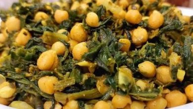 خوراک نخود و اسفناج